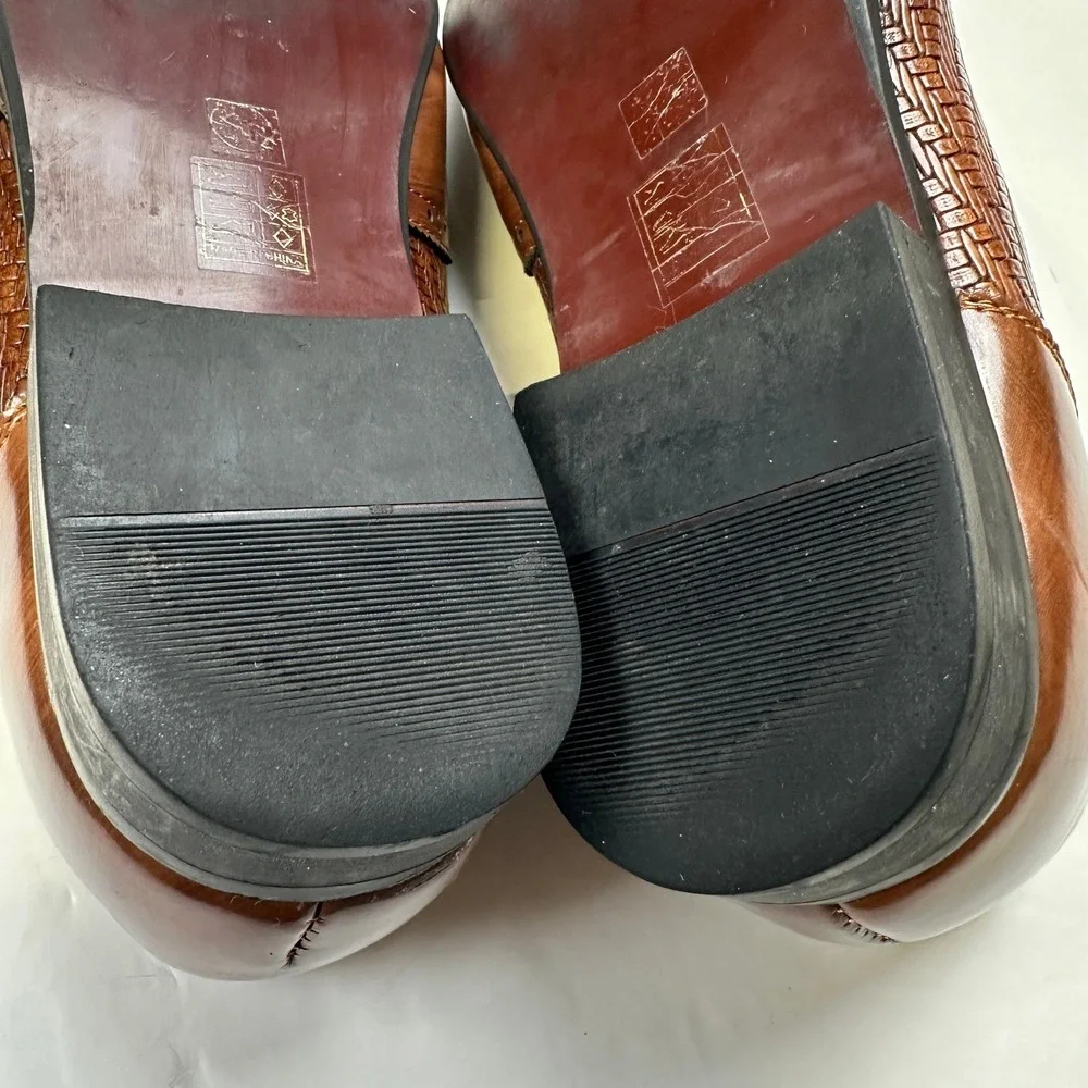 Meijiana‎ Lion Head Woven Loafers Men's Size 11 Brown Wingtip Brogue